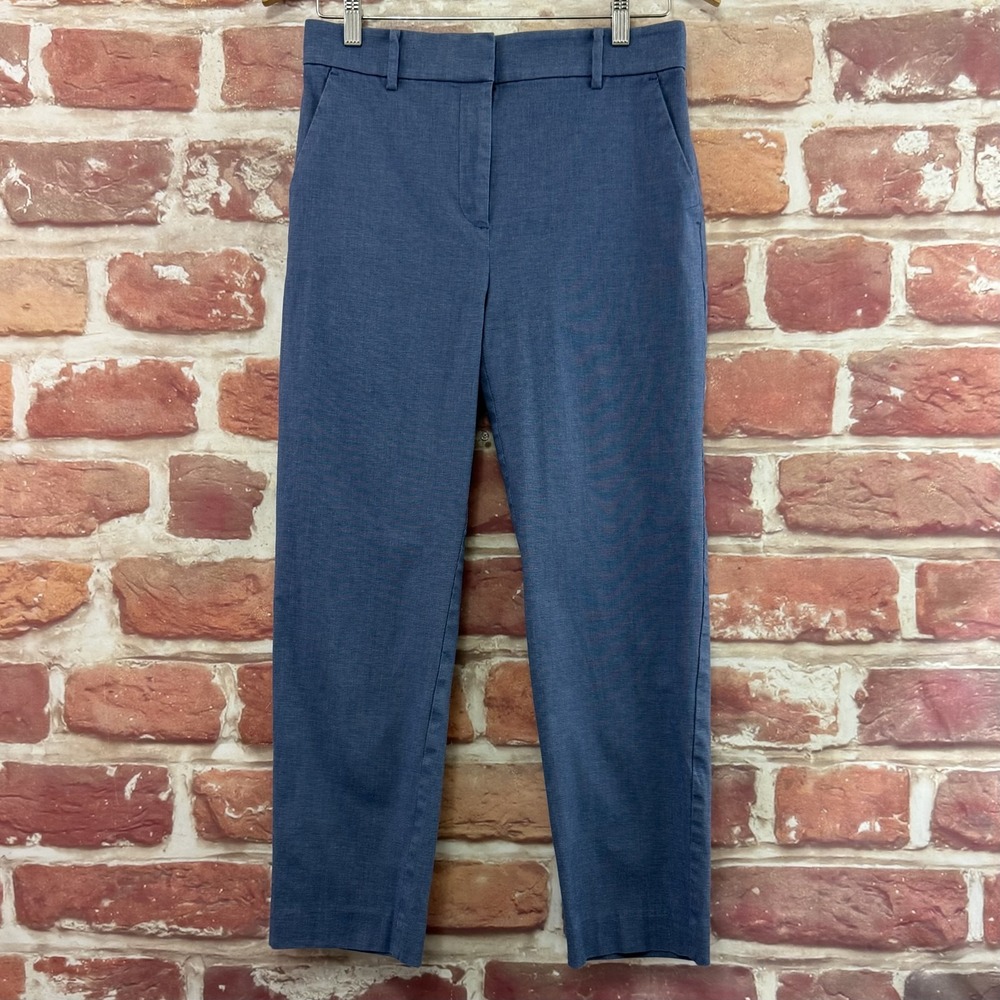 Ann Taylor Loft The Perfect Straight Pants Women's 4 Blue Work Office Trousers